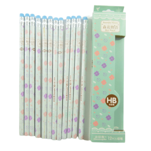 Beautiful Four - Leaf Clover Print HB Pencil with Eraser (12 pencils) - PartyErasers
