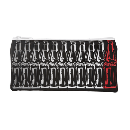Black Coca Cola Bottles Zipper Pencil Case - PartyErasers