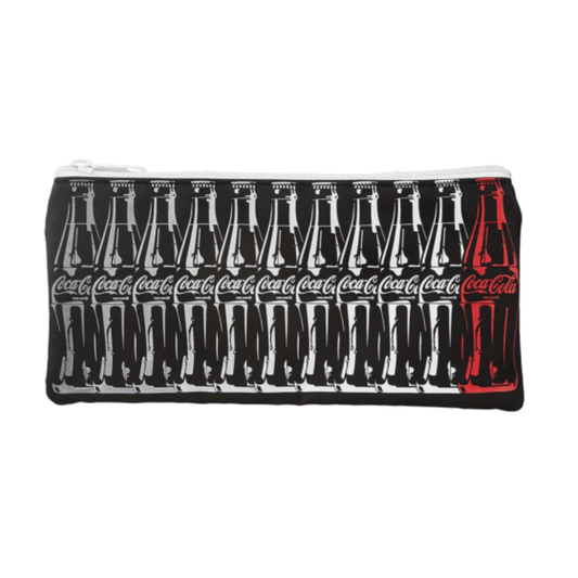 Black Coca Cola Bottles Zipper Pencil Case - PartyErasers