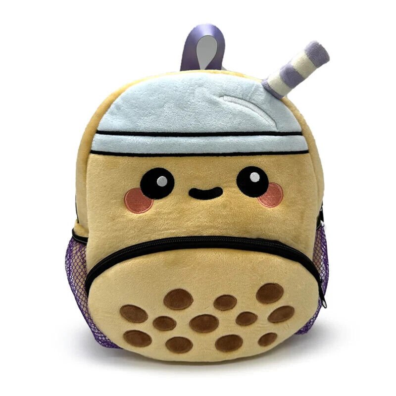 Boba the Bubble Tea Plush Rucksack Backpack Cute Kids School toddler - PartyErasers