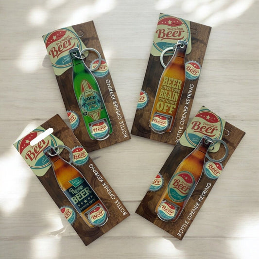 Bottle Opener Metal Stainless Steel Bottle Opener Key chain Key ring - PartyErasers