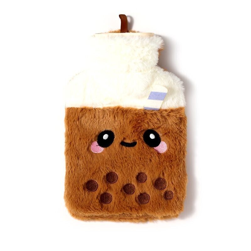 Bubble Tea Foodiemals Hot Water Bottle with Plush Cover - PartyErasers