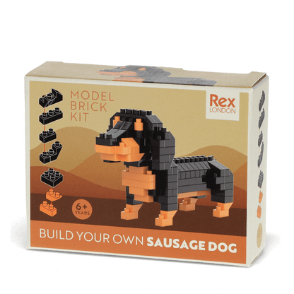 Build your own dog model brick kit - Sausage dog - PartyErasers