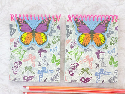 Butterflies Cupcakes Owl Die Cut Spiral Notebook Ruled Wired Jotter Pad (2pcs) - PartyErasers