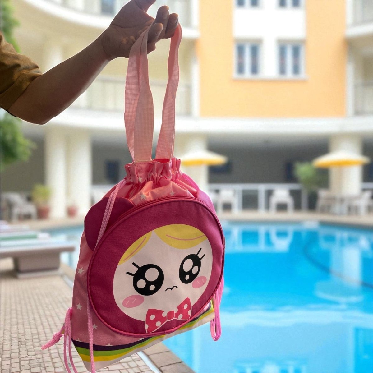 Cartoon Kids Cute Drawstring Bag School Swimming Sports Activities Travel - PartyErasers