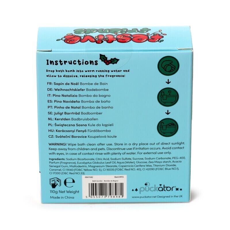 Christmas Tree Shaped Bath Bomb - UK Handmade Festive Gift Boxed - PartyErasers