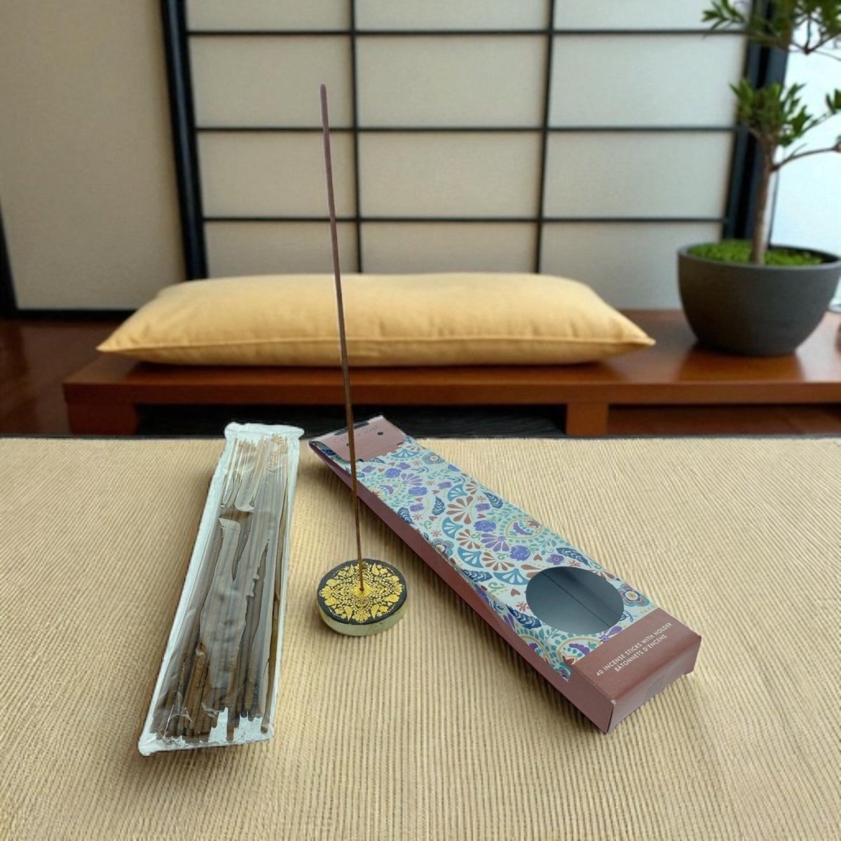 Citrus Scent Incense sticks with Holder (Pack of 2, 40 sticks pp) Meditation - PartyErasers