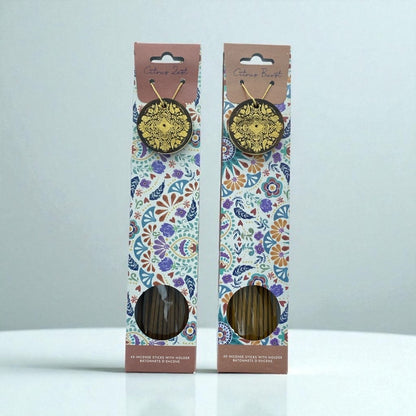 Citrus Scent Incense sticks with Holder (Pack of 2, 40 sticks pp) Meditation - PartyErasers