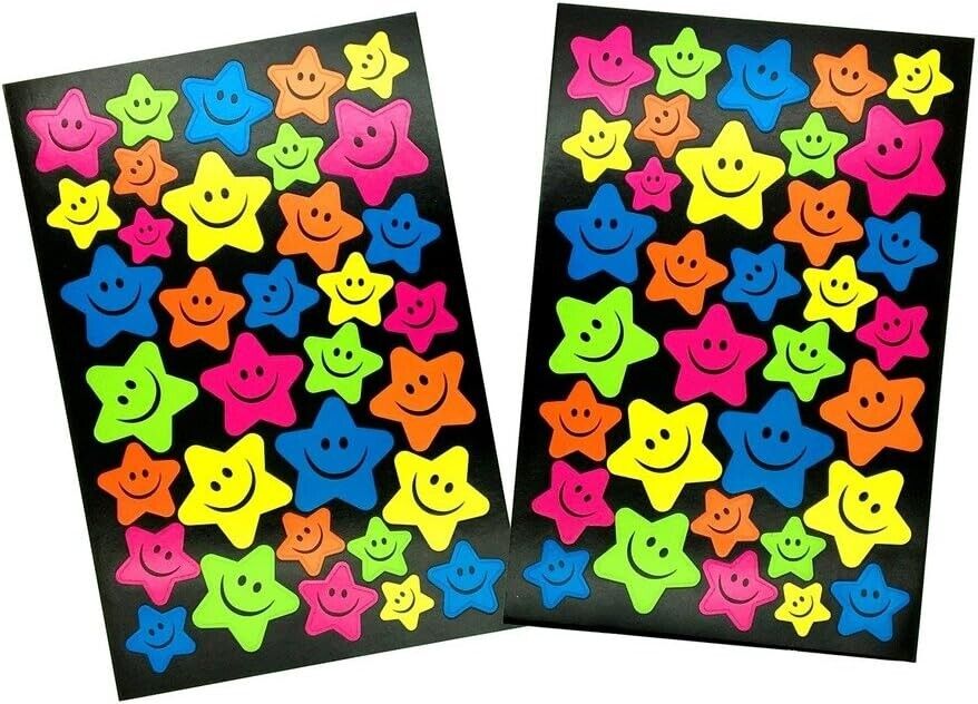 Colourful Star & Heart Reward Stickers for School Teachers & Parents (8 sheets) - PartyErasers