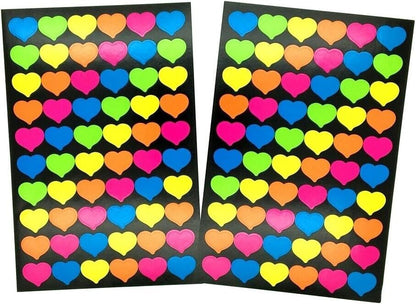 Colourful Star & Heart Reward Stickers for School Teachers & Parents (8 sheets) - PartyErasers