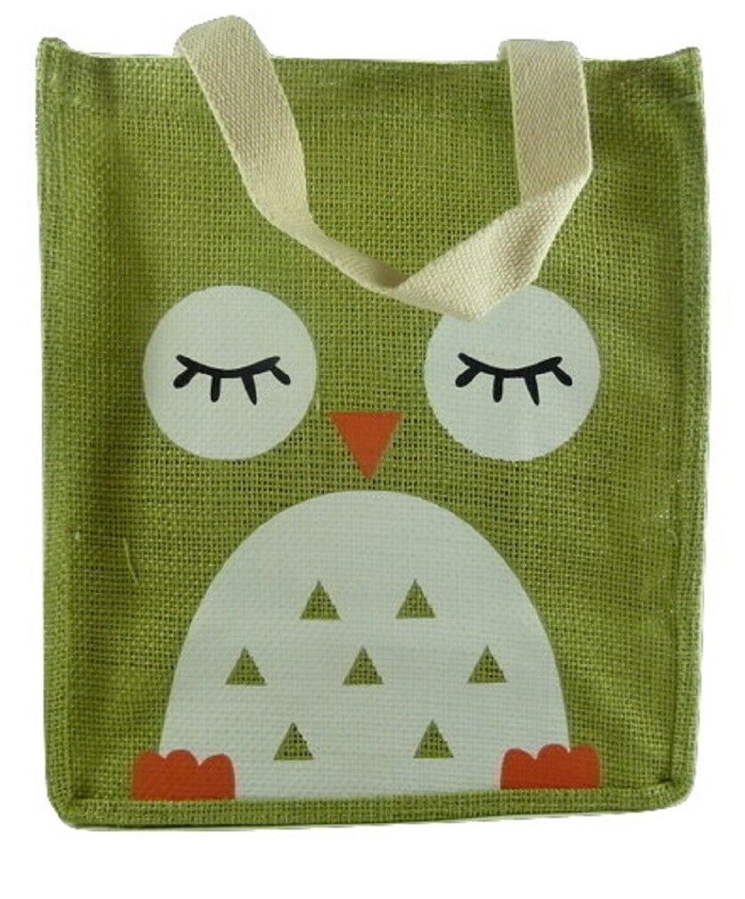 Cute Animal Penguin Bear Totoro Small Jute Tote Bag Lunch Bag Shopping Bag - PartyErasers