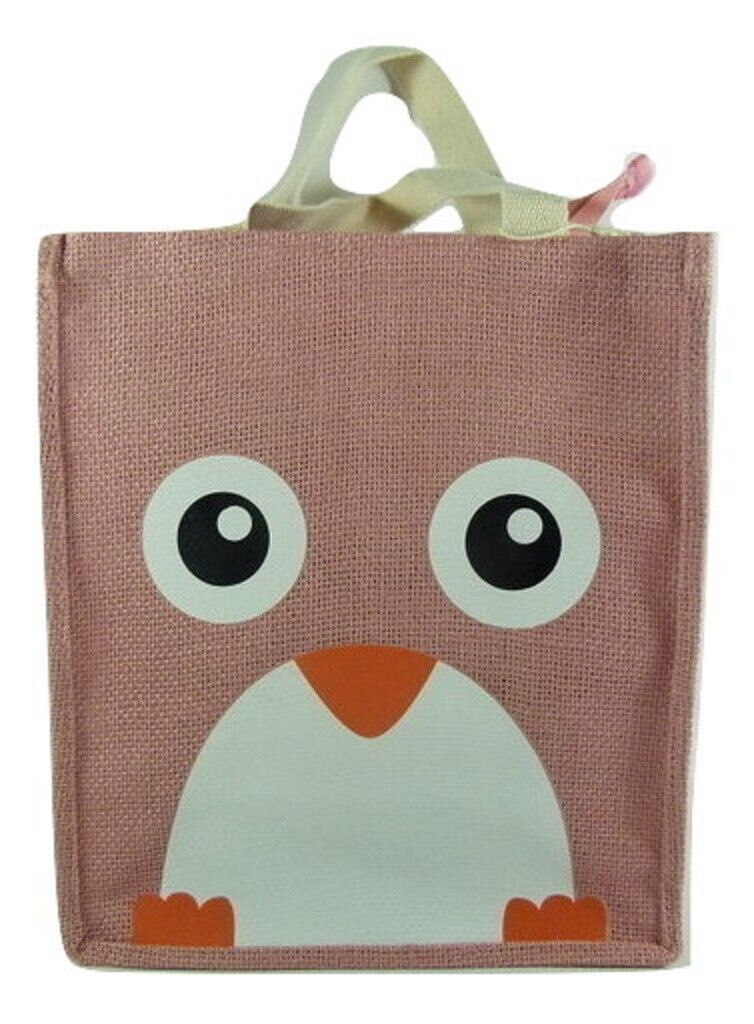 Cute Animal Penguin Bear Totoro Small Jute Tote Bag Lunch Bag Shopping Bag - PartyErasers
