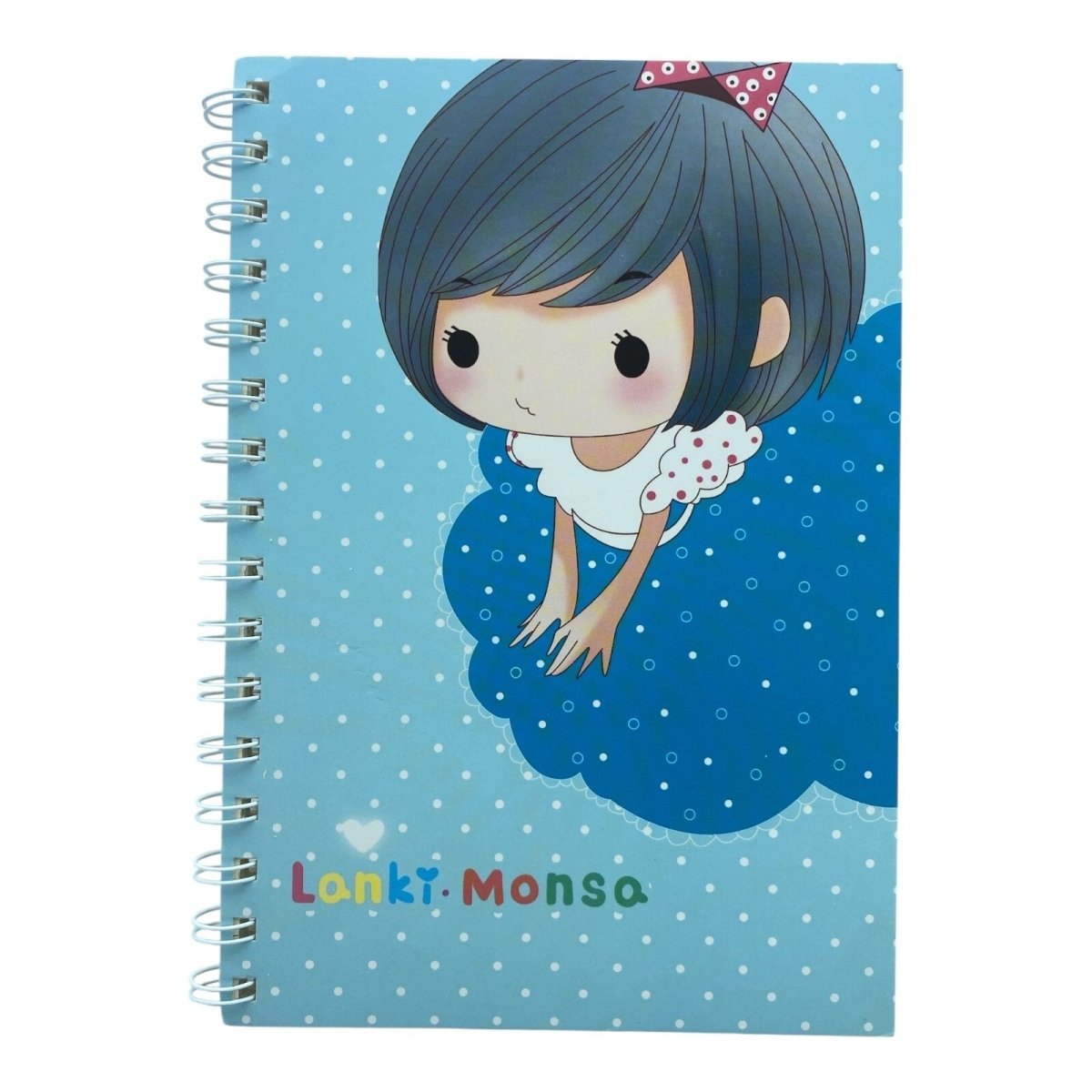 Cute Cartoon Girl A5 Spiral Notebook Ruled 140 Pages Wired Jotter Pad - PartyErasers