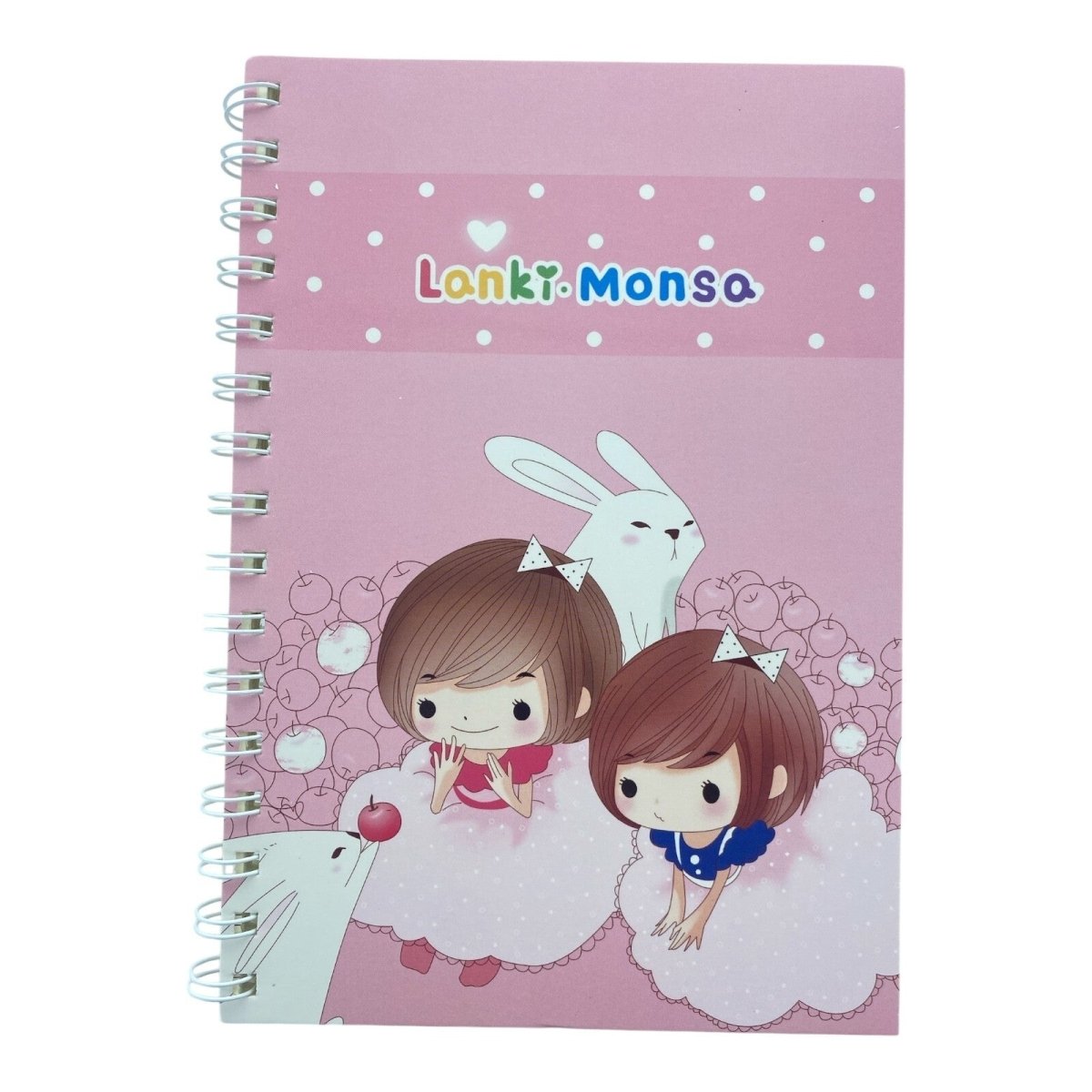 Cute Cartoon Girl A5 Spiral Notebook Ruled 140 Pages Wired Jotter Pad - PartyErasers