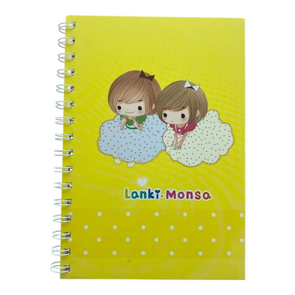 Cute Cartoon Girl A5 Spiral Notebook Ruled 140 Pages Wired Jotter Pad - PartyErasers