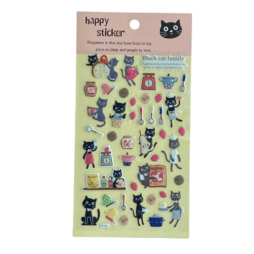 Cute Cats 3D Puffy Stickers with Diamante for Art & Crafts Scrapbook - PartyErasers
