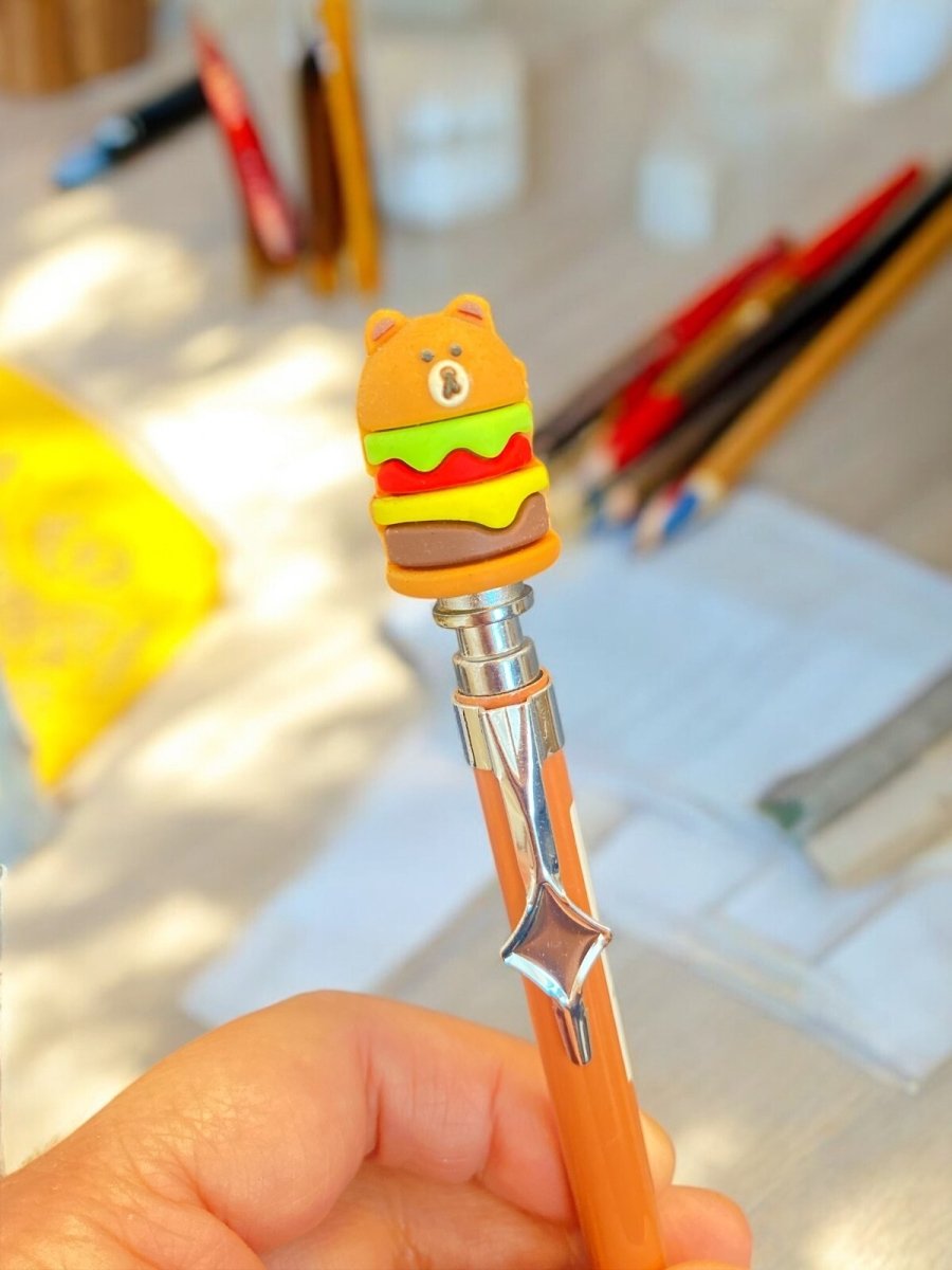Cute Character Burger Mechanical Pencils (0.7mm) for School Office Gift - PartyErasers