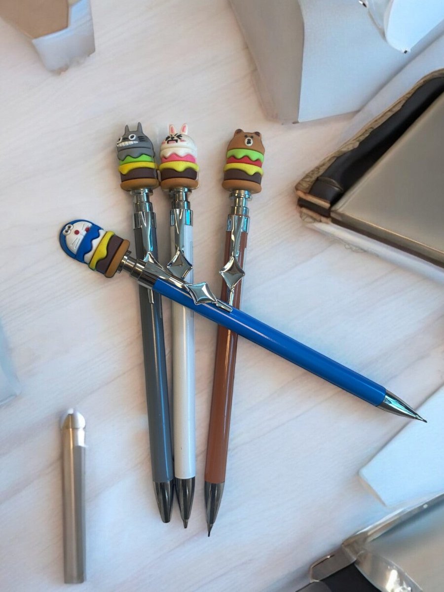 Cute Character Burger Mechanical Pencils (0.7mm) for School Office Gift - PartyErasers
