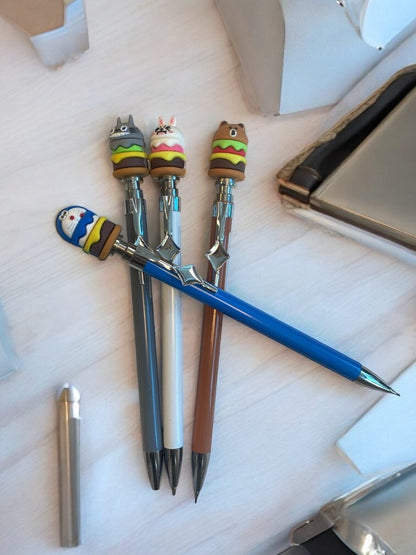 Cute Character Burger Mechanical Pencils (0.7mm) for School Office Gift - PartyErasers