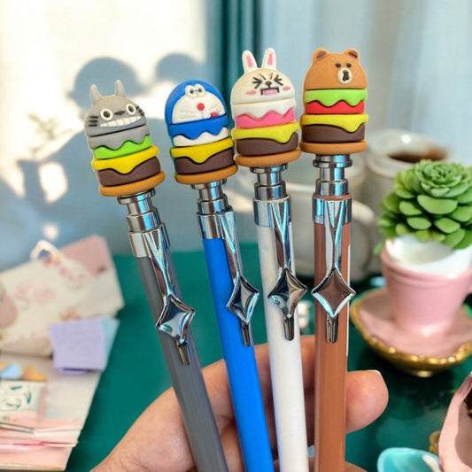 Cute Character Burger Mechanical Pencils (0.7mm) for School Office Gift - PartyErasers