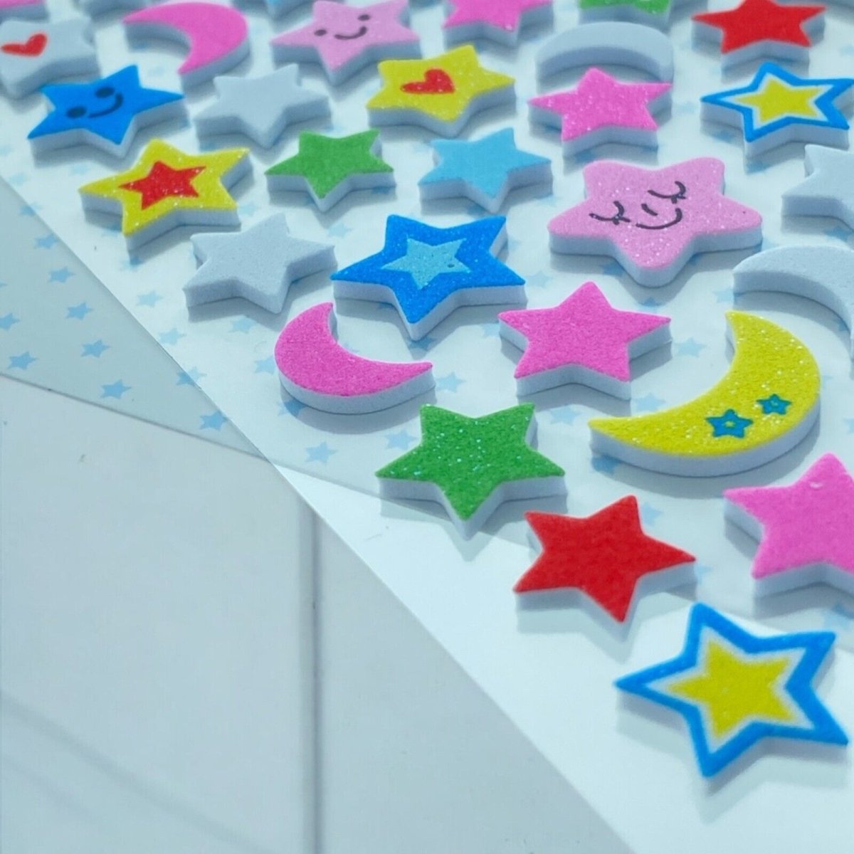 Cute EVA Foam Stickers Star Ribbon Balloon Heart Cloud Sweets Kids Art Carft - PartyErasers