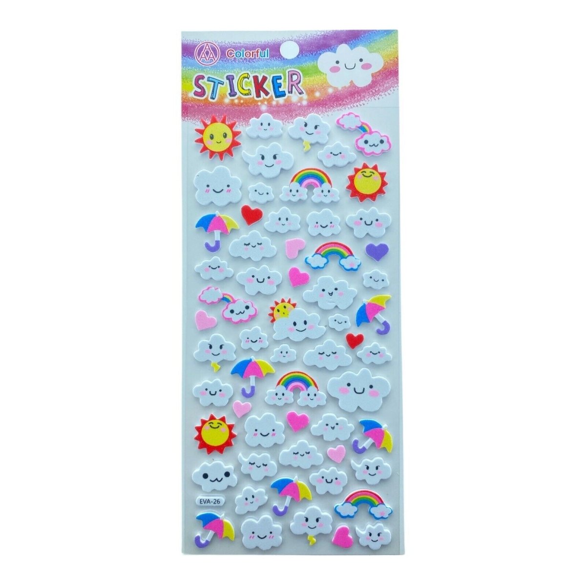 Cute EVA Foam Stickers Star Ribbon Balloon Heart Cloud Sweets Kids Art Carft - PartyErasers