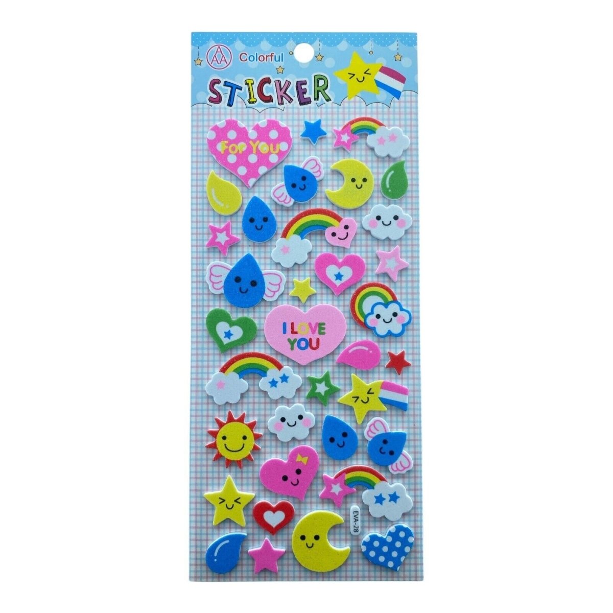 Cute EVA Foam Stickers Star Ribbon Balloon Heart Cloud Sweets Kids Art Carft - PartyErasers