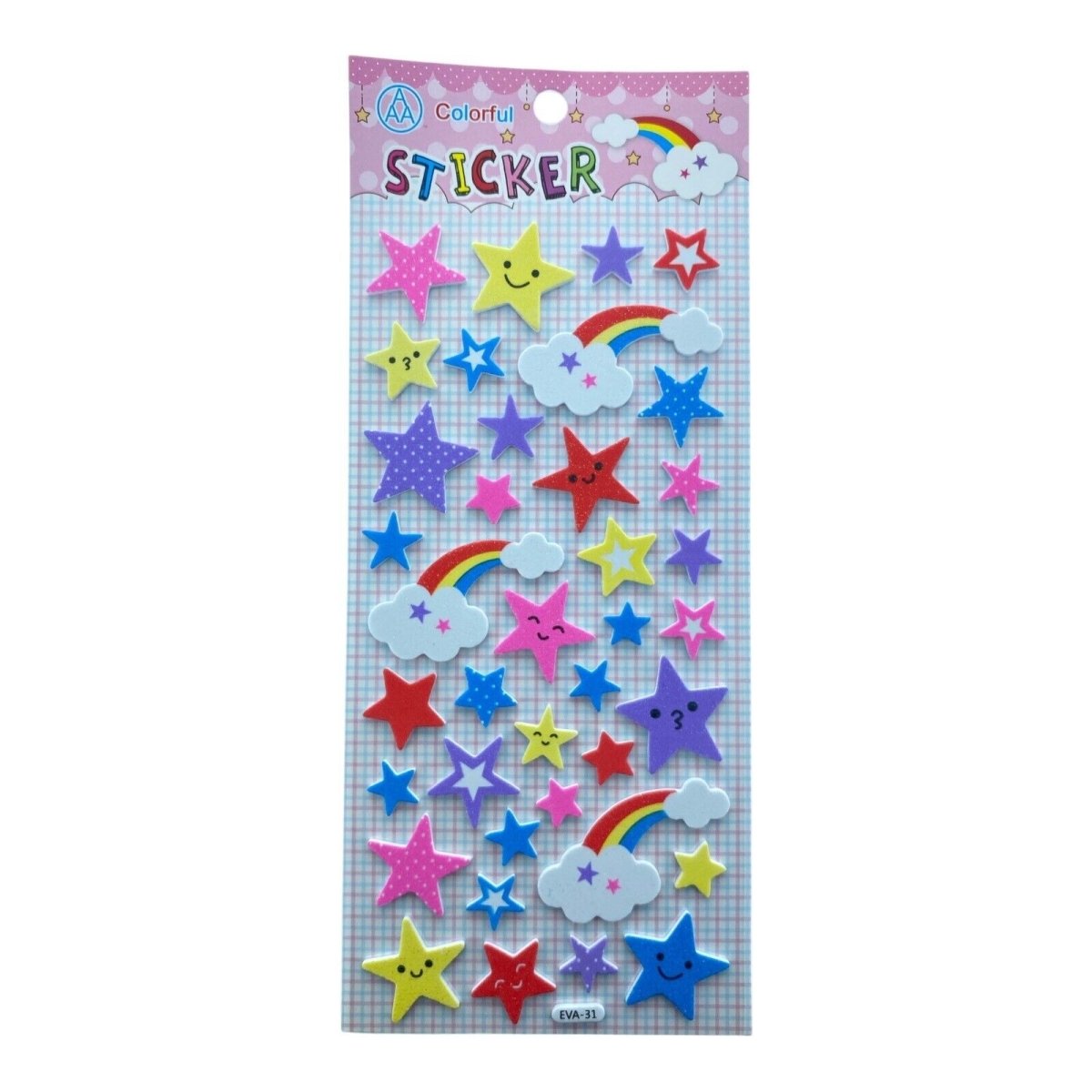 Cute EVA Foam Stickers Star Ribbon Balloon Heart Cloud Sweets Kids Art Carft - PartyErasers