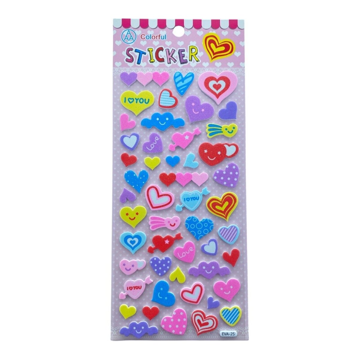 Cute EVA Foam Stickers Star Ribbon Balloon Heart Cloud Sweets Kids Art Carft - PartyErasers