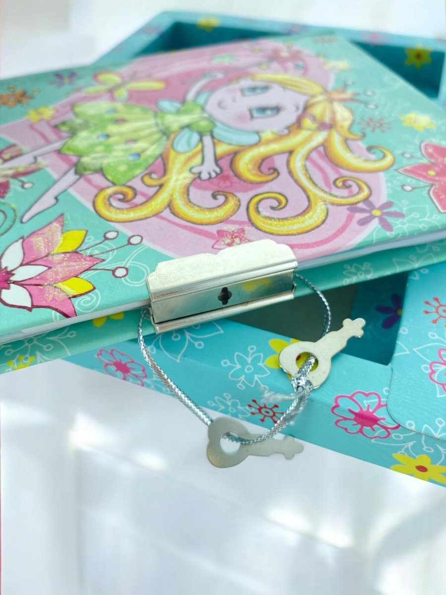 Cute Fairy Secret Lockable Notebook/Diary/Journal with Key Box Set - PartyErasers