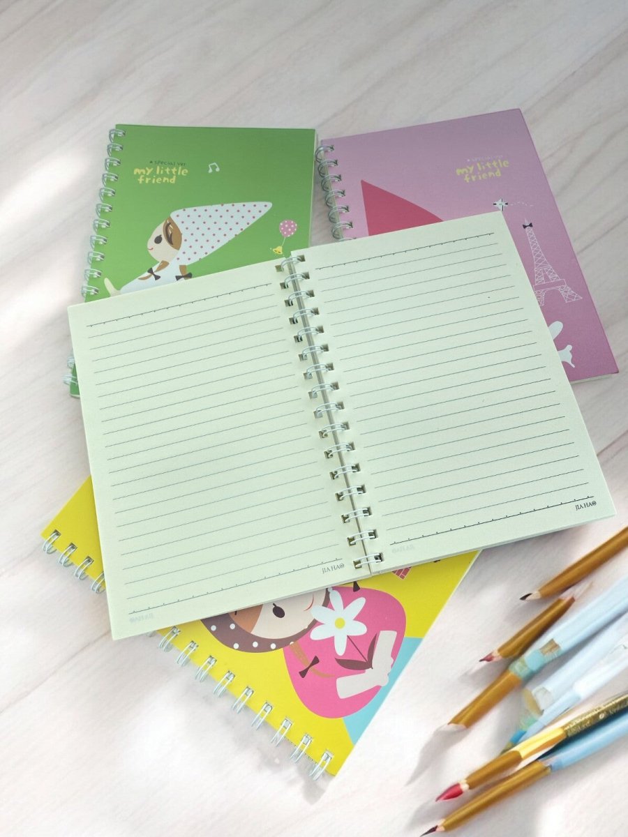 Cute Fairy Tale A5 Spiral Notebook Ruled 140 Pages Wired Jotter Pad - PartyErasers