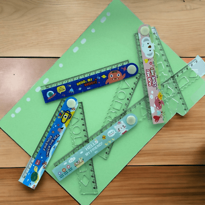 Cute Foldable 30cm Ruler with Drawing Shapes (20pack) party bag, student gift - PartyErasers