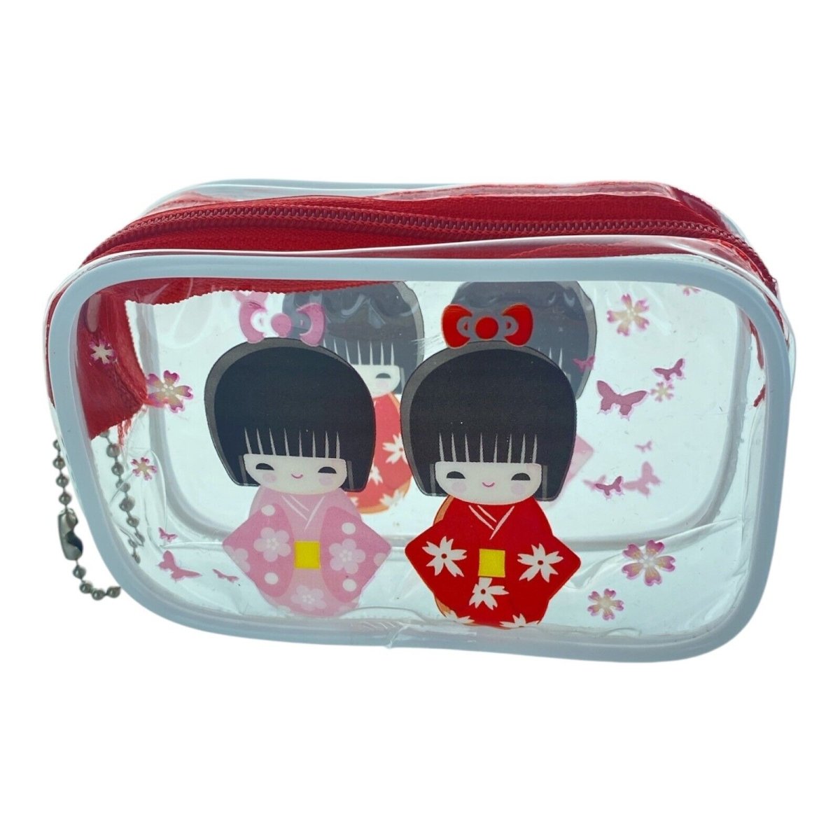 Cute Girl Design Mini Clear Plastic Zipper Pouch Hair Accessories Keepsake 4pcs - PartyErasers