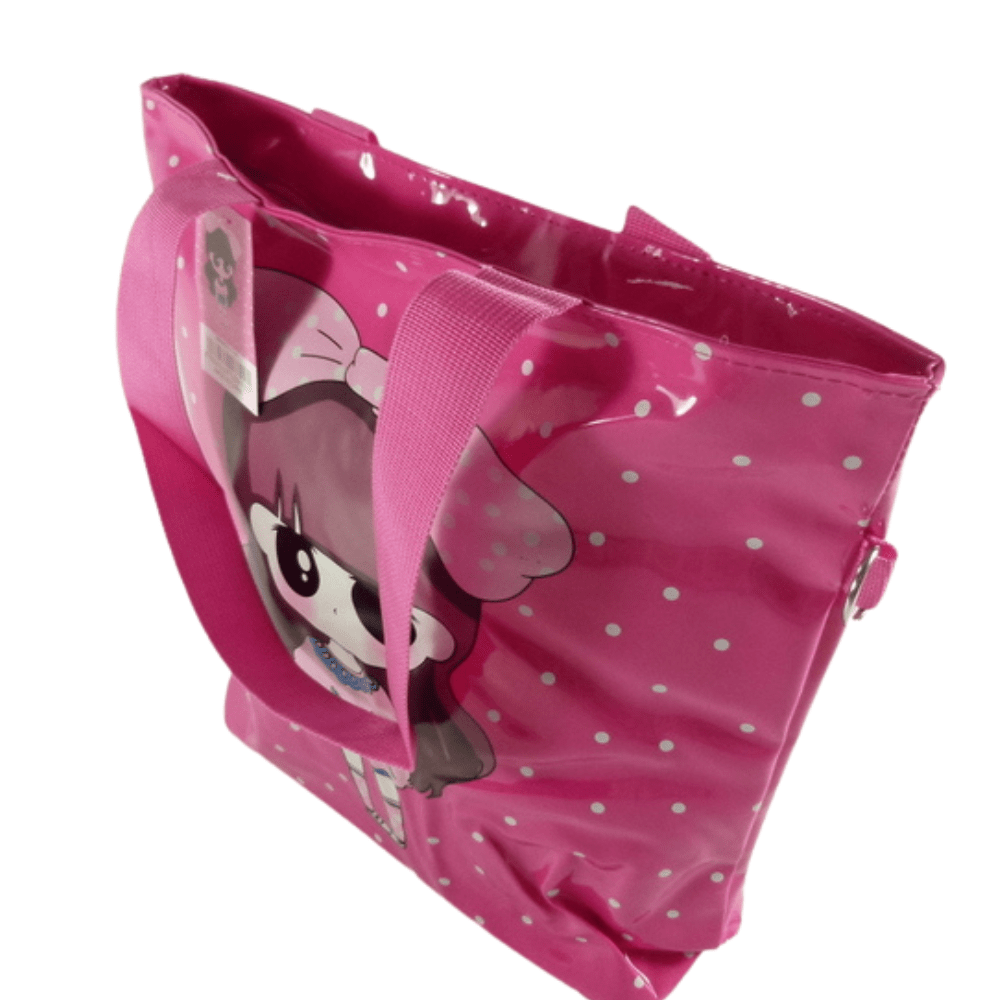 Cute Girl Shiny PU Zipped Shoulder Bag Shopping Bag - PartyErasers