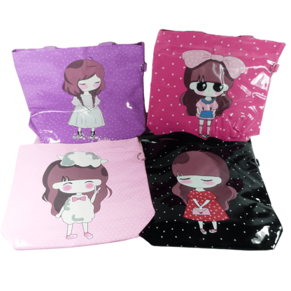 Cute Girl Shiny PU Zipped Shoulder Bag Shopping Bag - PartyErasers