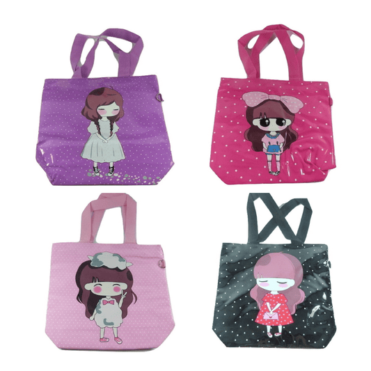 Cute Girl Shiny PU Zipped Shoulder Bag Shopping Bag - PartyErasers