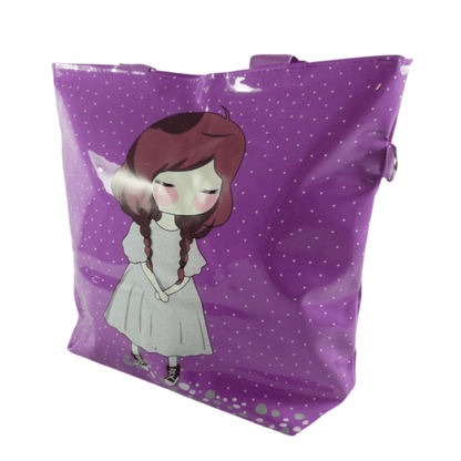 Cute Girl Shiny PU Zipped Shoulder Bag Shopping Bag - PartyErasers
