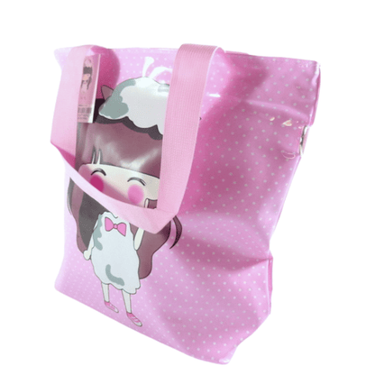 Cute Girl Shiny PU Zipped Shoulder Bag Shopping Bag - PartyErasers