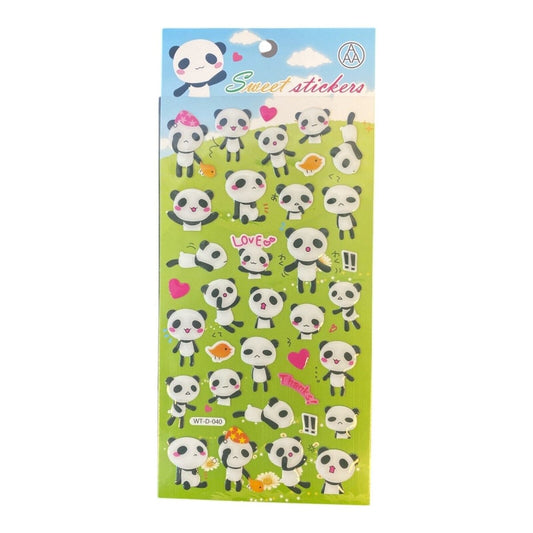 Cute Panda Gel Stickers for for Party Bag, Scrapbook, School Office - PartyErasers