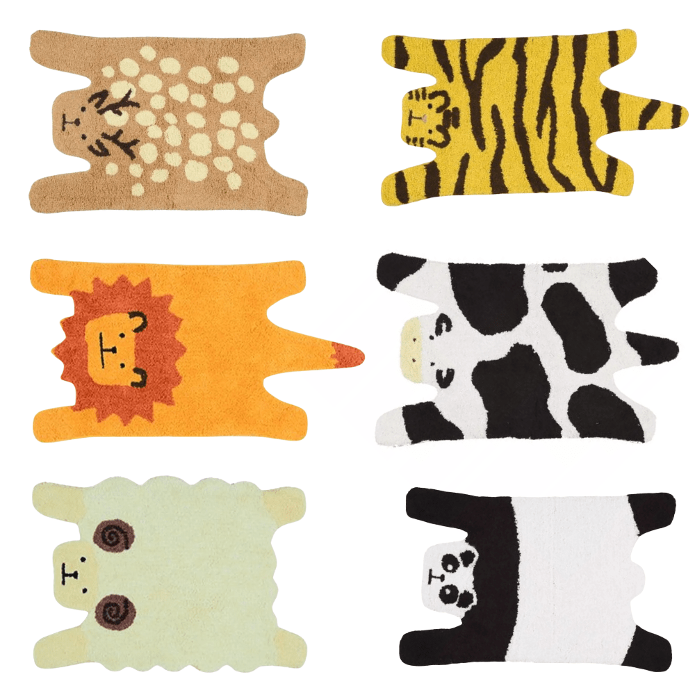 Cute Safari Animal Mini Floor Mat for Nursery Deco - PartyErasers