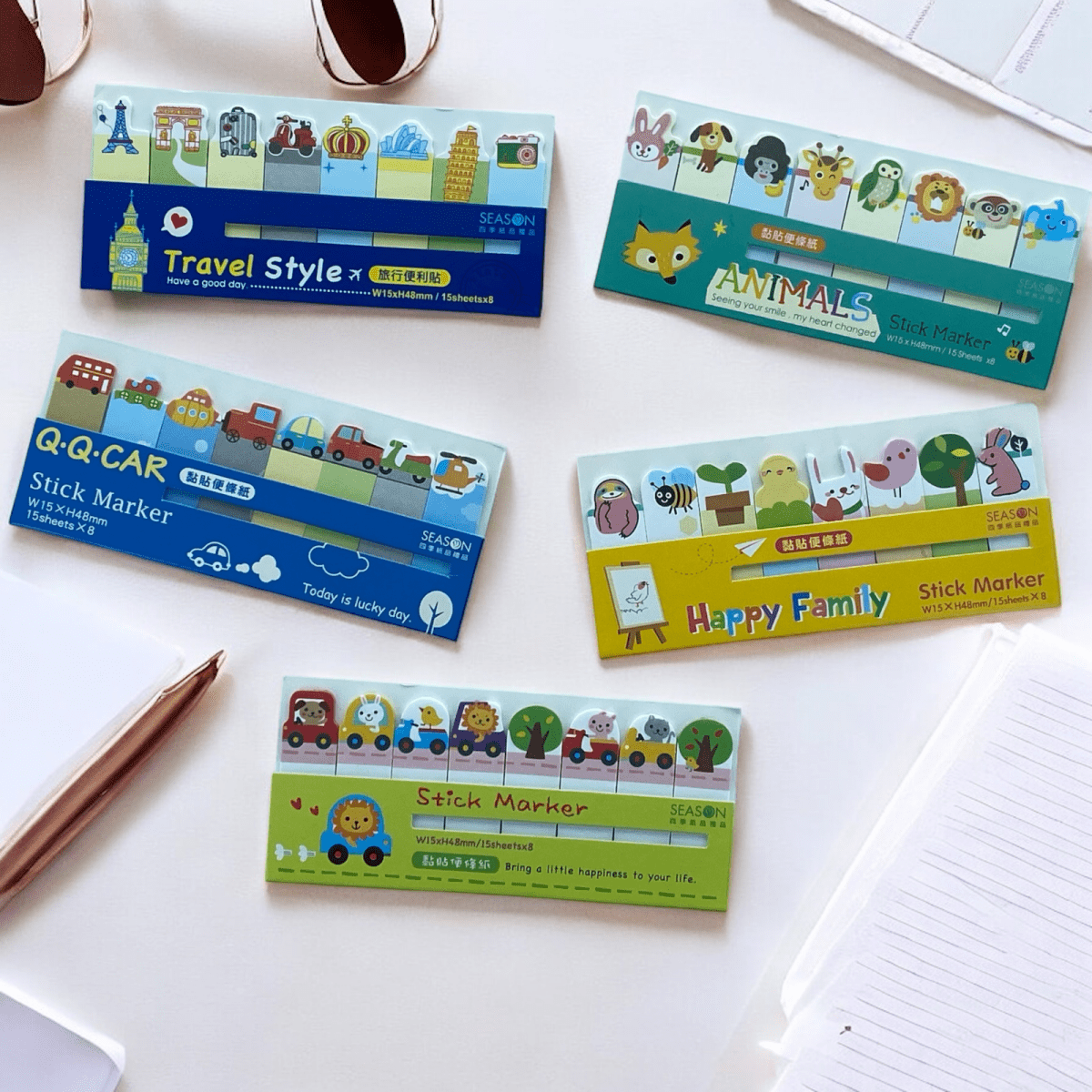 Cute Sticky Notes Bookmark Page Markers Memo Flags Index Tab Page - PartyErasers