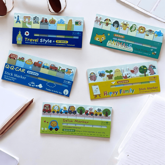 Cute Sticky Notes Bookmark Page Markers Memo Flags Index Tab Page - PartyErasers
