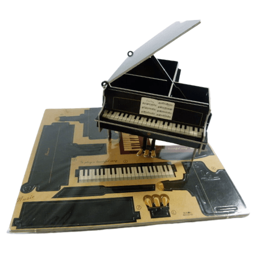Desk Organiser Pencil Holder DIY Board Box with Compartments - Grand Piano - PartyErasers
