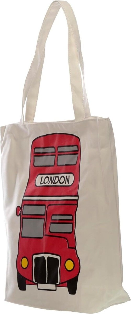 Eco Friendly Bag - London Bus Zip Up Cotton Bag - PartyErasers