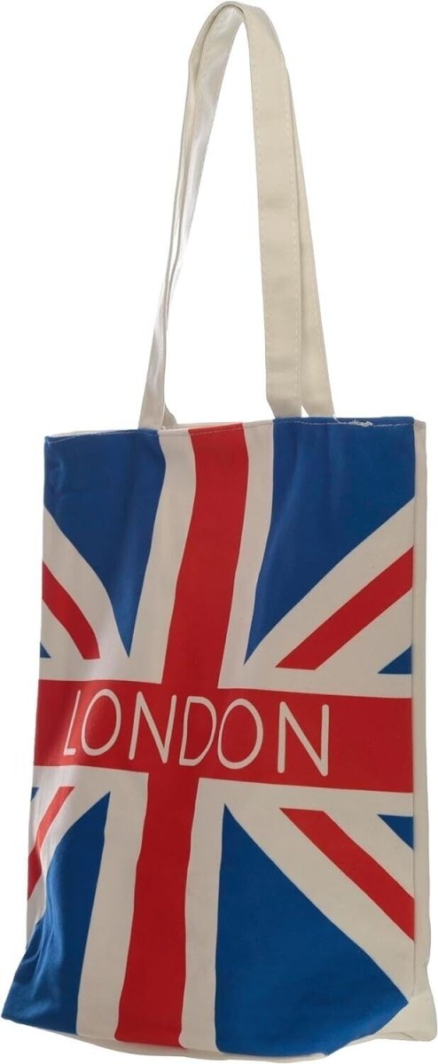 Eco Friendly Bag - London Union Jack Flag Zip Up Cotton Bag - PartyErasers