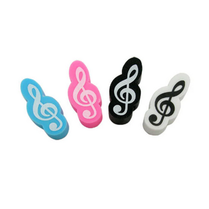 Music Themed Treble Clef Erasers 4 pieces