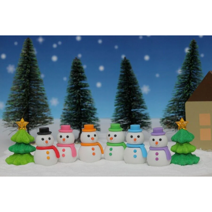 Iwako Japanese Puzzle Eraser - Christmas Snowman and Tree