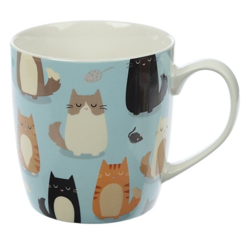 Feline Fine Cat Porcelain Mug - PartyErasers