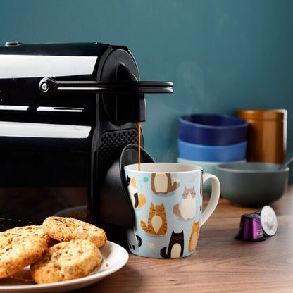 Feline Fine Cat Porcelain Mug - PartyErasers