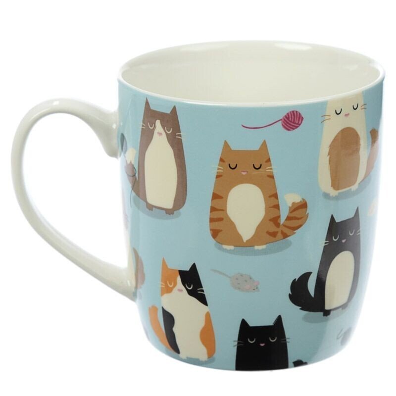 Feline Fine Cat Porcelain Mug - PartyErasers